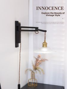 SHIGUANGSUIDAO | French Vintage Wall Light Plugs in No Drilling Required