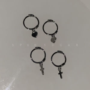 Love Cross Earring Circle Ear Clip Simple Design Versatile Basic Style Small Size Fashionable Womens Jewelry Ear Studs