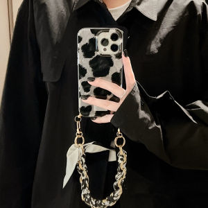 Retro Gradient Leopard Print Silk Scarf Bracelet Phone Case: A Stylish & Protective Cover