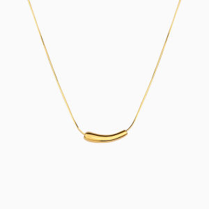 Long Silver Teardrop Pendant Necklace