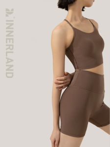 Low Support External Wear Ruffled Rib Fine Straps Backless Fitness Set