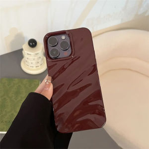 เคสโทรศัพท์ซิลิโคนลายคลื่นแฟชั่นใหม่สำหรับ for iPhone 16 15 13 14 12 Pro Max PLUS เคสนิ่มลายลูกกวาดสีลูกกวาด