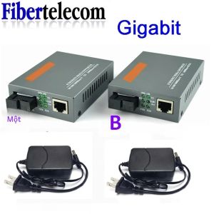 Bộ Chuyển Đổi Phương Tiện Quang Học HTB-GS-03 Gigabit 10/100/1000Mbps Chế Độ Đơn Cổng SC Sang RJ45 3KM/20KM UPC/APC Với Nguồn Điện Của Hoa Kỳ