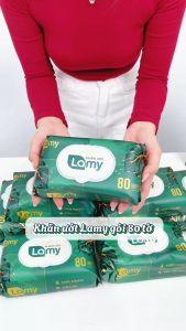 Thùng 10 gói khăn ướt Lamy 80 tờ không cồn không parabens cao cấp dành cho em bé