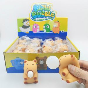 UFANSM MIni Capybara Squeeze Toy Soft Funny Vent Toys Kawaii Stress Relief Cute Decompression Doll Unique Gifts