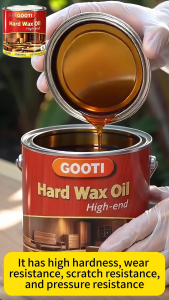 Gooti 2-in-1 High Hardness 1000ml Wood Wax Oil - High Gloss Waterproof Anti-Bukbok Wear Resistant Anti-Slip for Wood Care Furniture Table Door Floor Indoor & Outdoor Use Natural Linseed/Tung Oils + Carnauba Wax Deeply Nourish
