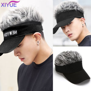 XIYUE สังเคราะห์แฟชั่นหมวกวิกผมปีกโค้งสวมใส่ง่ายสบายชายหมวกผมปลอมสําหรับออกไปข้างนอก