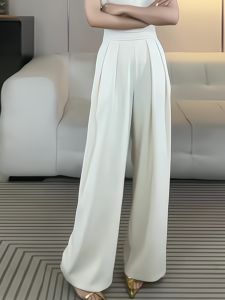 Elegant French Style Wide Leg Suit Pants Womens Summer New Light Maturity Atmosphere Slimming Drapey West Pants
