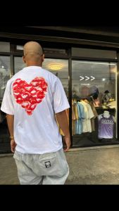T-shirt PH LIP HEART CLOTHING Pure Cotton Round Neck Short Sleeve