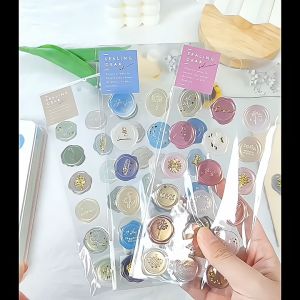 INS Sealing Dear Shine Series 3D Wax Seal Patterns Deco Stickers DIY Decorations Journal Scrapbooking Envelope Labels