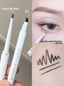 Waterproof Long-lasting Natural Looking Female Eyeliner Pen with Built-in Blade Brush No Smudging Easy to Draw Eye Tail
