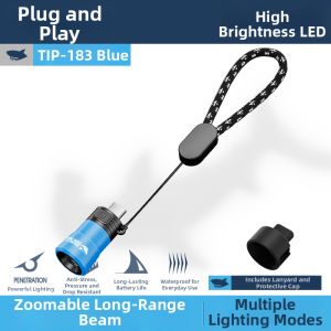 SMILING SHARK | Type-C Rechargeable Mini Keychain Emergency Flashlight