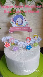 Topper / Hiasan Kue Anak Sholehah / Muslimah Bisa Custom / Tambah Nama