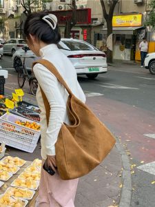 กระเป๋าสะพายไหล่ทรงสี่เหลี่ยมใหญ่แบบลำลองสำหรับนักเรียน กระเป๋าสะพายข้างใต้วงแขนสำหรับผู้หญิง กระเป๋าสะพายไหล่แบบลำลองสำหรับวัยรุ่น