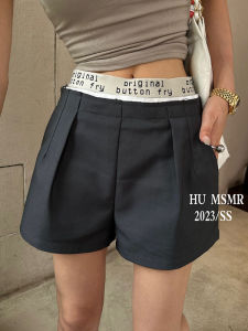 กางเกงขายาวทรงหลวมสไตล์เกาหลีสำหรับผู้หญิงในช่วงฤดูร้อน กางเกงขาสั้นทรงหลวมสบายๆ ทรงเอวสูง ทรงหลวม กางเกงขายาวทรงหลวม