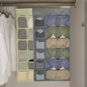 Double-Sided Hanging Storage Bag for Underwear Socks Bras Underwear Organizer Closet Dormitory Storage Solution Non-Woven Fabric