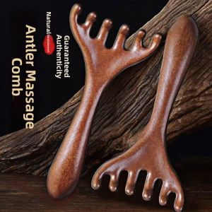 Massaging Scalp Therapy Tool Head Massage Comb Wooden 6-prong