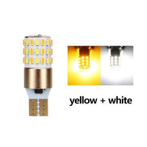 KEVANLY | 1Pair T15 W16W LED Bulb Car Reverse Light Bulb Lamp 54SMD Dual Color Super Bright Reverse Back Parking Lamps Auto Signal Lights