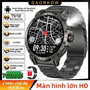 Đồng Hồ Thông Minh Quân Đội Dành Cho Nam Với Pin 760mAh Đèn Pin LED La Bàn Màn Hình 1.8 Chức Năng Theo Dõi Nhịp Tim Chống Nước Gọi Điện Bluetooth