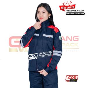 Wearpack Atasan Semijaket Warna DONGKER list MERAH - Gudang Wearpack