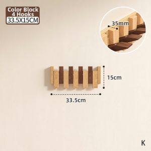 MOLORE | Solid Wood Piano Key Design Wall Coat Rack No Drilling