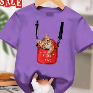 Kaos atasan anak Laki-Laki dan Perempuan usia 1-12 tahun KITTEN ME Sablon Digital