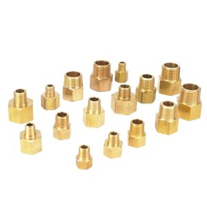 1/8" 1/4" 3/8" 1/2" NPT BSP Female To Male Reduce Brass Pipe Adapter For Pressure Gauge Gas Water