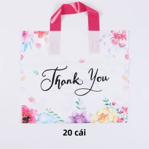 20/50 Chiếc Túi Quà Tặng Bằng Nhựa Họa Tiết Hoa Có Tay Cầm Dành Cho Doanh Nghiệp Nhỏ Đám Cưới Tiệc Sinh Nhật Cảm Ơn Bạn Túi Mua Sắm Thân Thiện Với Môi Trường
