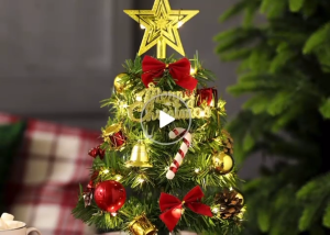 Pohon Natal Mini Pohon Natal Meja Dengan Hiasan Dan Lampu Dekorasi Natal Meja Christmas Tree Mini