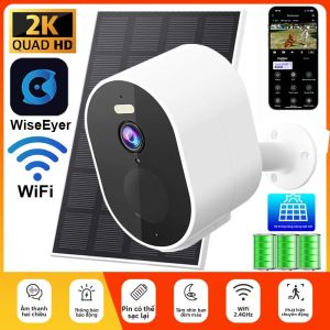 Camera An Ninh Năng Lượng Mặt Trời XVIM 4MP Camera Không Dây WiFi 2K HD Camera IP Chống Nước Ngoài Trời Có Pin Năng Lượng Mặt Trời Giám Sát Tại Nhà