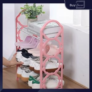 Buydecor Shoe Rack Tier Colored Multilayer Storage Stand Stainless Steel Easy to Assemble 42x19x71 cm - Organiser