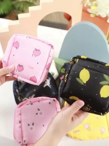 Women Sanitary Napkin Tampon Storage Bag Portable Waterproof Organizer Pouch Cartoon Pattern Sanitary Napkin Bag