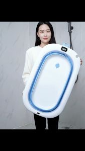 【Free Mat】Baby Bath Tub Bath Mat Kids Folding Large Size Bathtub 0-3 Years Newborn Products Baby Bath Tub Set