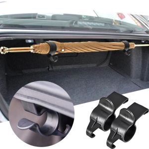 Lensent 2PCS Car Umbrella Hook Holder Clip Rear Trunk Boot Hanger Storage Umbrella Holder Car Interior Accessories Pemegang Payung