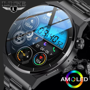 LIGE Pintar Jam Tangan Pria GT3 Pro AMOLED 390*390 Layar HD Panggilan Bluetooth IP68 Anti Air Jam Tangan Pintar Pria + Kotak