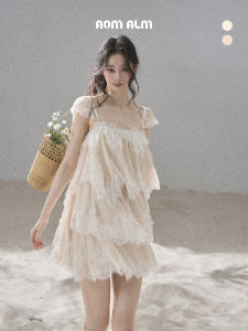 SHAOYEYAN | Đầm MESH Ren Dành Cho Kỳ Nghỉ Biển có Ruffle
