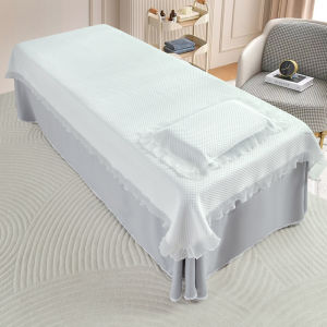 Professional Salon Knitted Cotton Massage Bed Sheet with Hole Versatile Four Seasons Medical Beauty Therapy Treatment Table Cover