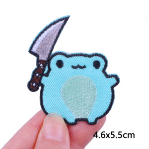 Cute Cat Dog Embroidered Patches On Baby Clothes Applique Cartoon Animal Badge Hippie Frog Iron On Patches For Clothing Stickers