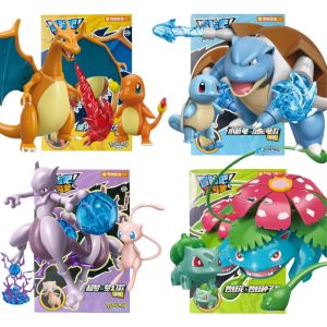New Pokemon DIY Building Block Toys Pikachu Charizard Mewtwo Greninja Cinderace Action Assemble Model Toy Set Kids Birthday Gift