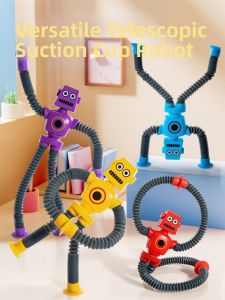 FUZAO | Light-up Suction Cup Stretching Robot Creative Stress-relieving Educational Toy