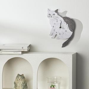 Designer Collaborative Cat Bird Shape Clock Ornament Wall Clock Modern Simple Style Acrylic Material Living Room Decor