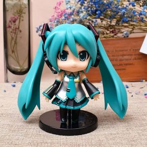 Bandai | Anime New Hatsune Miku Figure Mini Character Ornaments Kawai Pink Green Home desk Decoration Adult Toy kid Birthday Gift