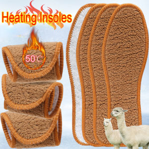 Alpaca Plush Warm Shoes Insole Thicken Snow Boots Shoe Sole Thermal Insert Winter Sports Running Insoles Men Woman Heating Pads