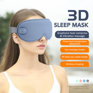 3D làm nóng bằng điện Mặt nạ mắt massage mặt nạ mắt Miếng Bịt Mắt Ngủ nén nóng 3 mức độ nhiệt 5 rung chế độ không dây làm nóng mặt nạ mắt làm giảm mệt mỏi cho mắt ngủ dụng cụ mát xa Type-C sạc