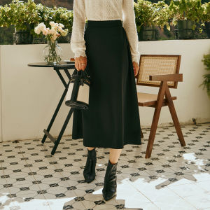 Slimming High Waist A-Line Mini Skirt for Women Classic Black Commute Friendly Casual Style Zipper Detail Polyester Fiber