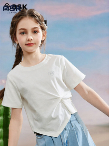 ASK JUNIOR | Simple Versatile Leisure Pure Color Trendy Round Neck Top