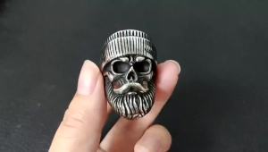 Vintage Hat Big Beard Skull Ring for Men Gothic Stainless Steel Skull Rings Punk Hip Hop Biker Amulet Jewelry Gift Wholesale