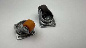 8Pack Mini Fixed Caster Wheels 1 inch Silent Small Wheels TPR Rubber Low Profile Caster for Furniture Rolling Cabinet Trundle