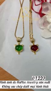 Dây Chuyền Mặt Hồ Ly Gắn Đá Đỏ Xanh V1220