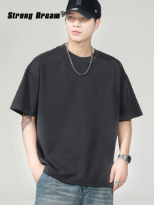 Simple Pure Color High-end Broad Shoulder Loose Casual T-shirt